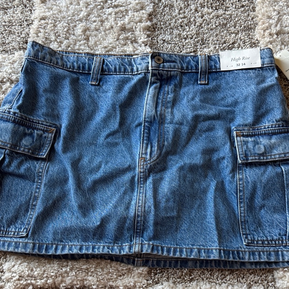 Abercrombie & Fitch High Rise Blue Mini Skirt